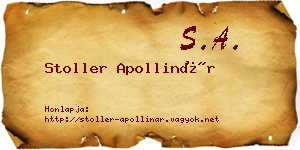 Stoller Apollinár névjegykártya